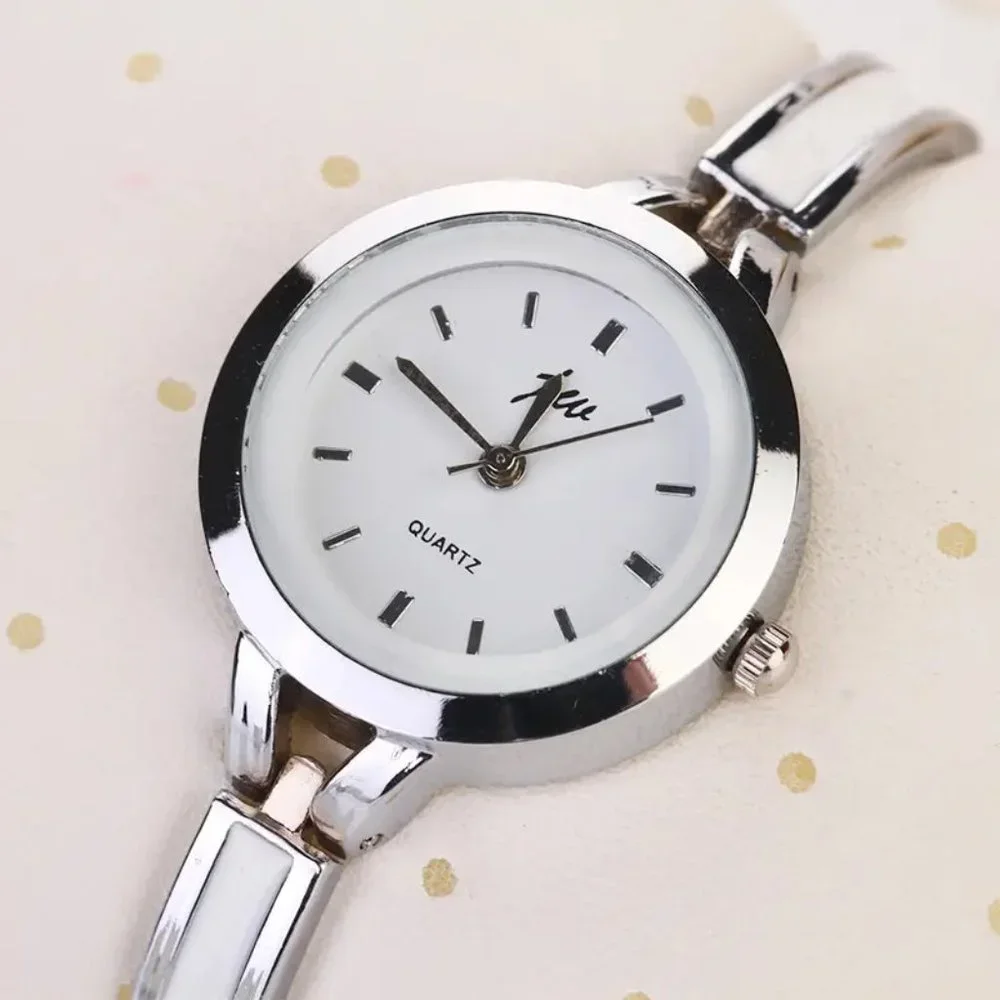 Silver Stainless Steel Women's Quartz Watch White